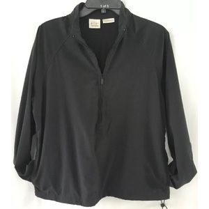 Women Jacket M Black Half Zip Pullover Mesh Lined